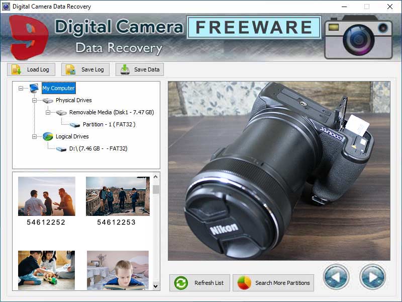 Screenshot of Digital Camera Recovery Free Software