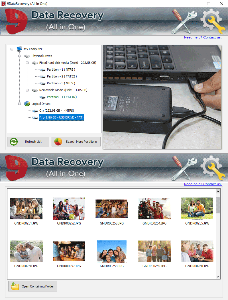 Freeware All Data Recovery Software screenshot