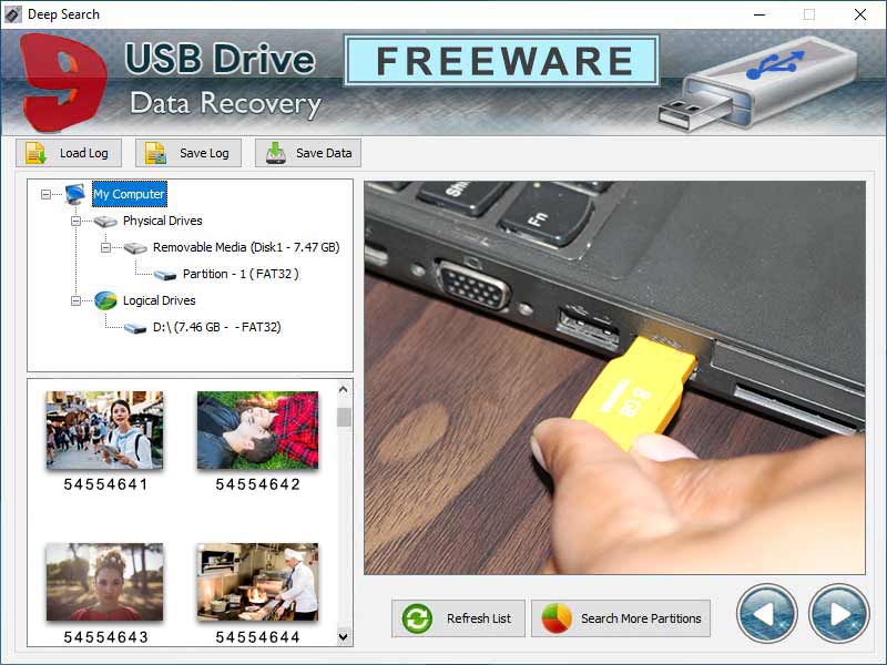 Screenshot of Free Software to Recover USB Data